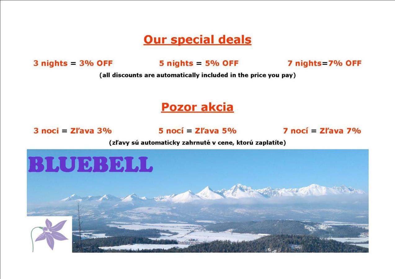 Bluebell Apartment Mengusovce Ngoại thất bức ảnh
